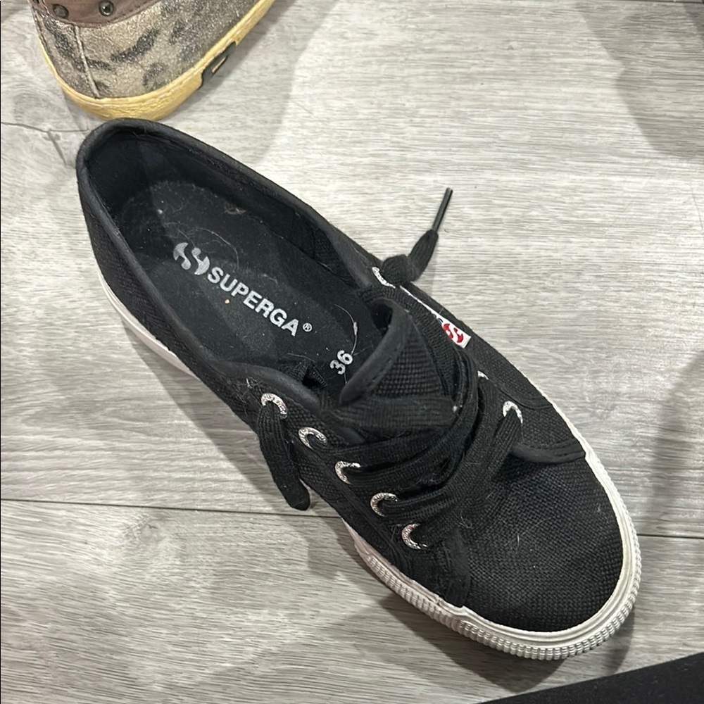 Superga Women's Black Canvas Sneakers